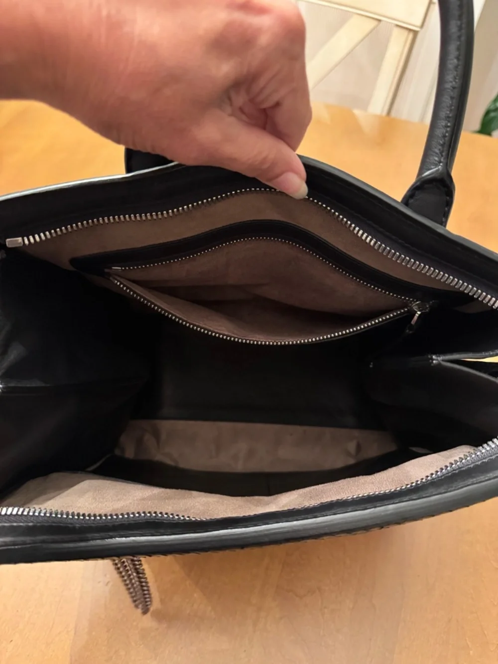 PRICE DROP TODAY 090926 Barbara Bui Black Leather & Python Trim Studded Tote